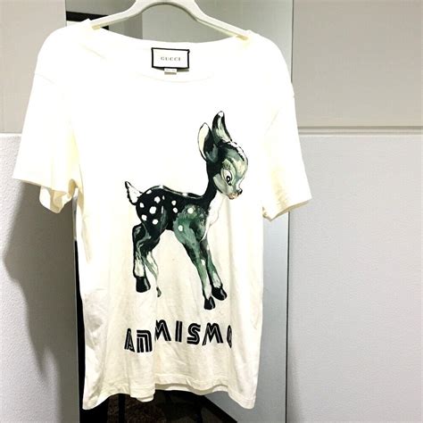 GUCCI 492347 ANIMISMO Bambi print tops Short sleeve T